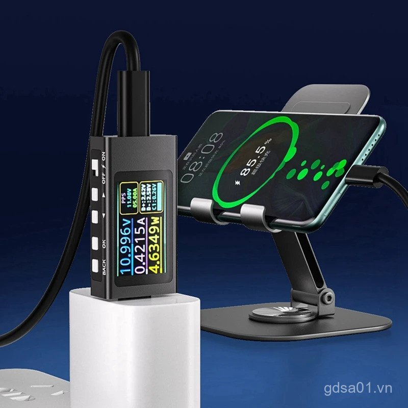 Máy đo công suất KWS-X1 Máy kiểm tra Type-C Màn hình kỹ thuật số đa chức năng DC Ampe kế điện áp Đồn