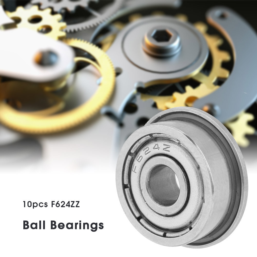 Wowowi Vòng bi mặt bích thu nhỏ hai dây 4x13x5mm F624ZZ 10 chiếc