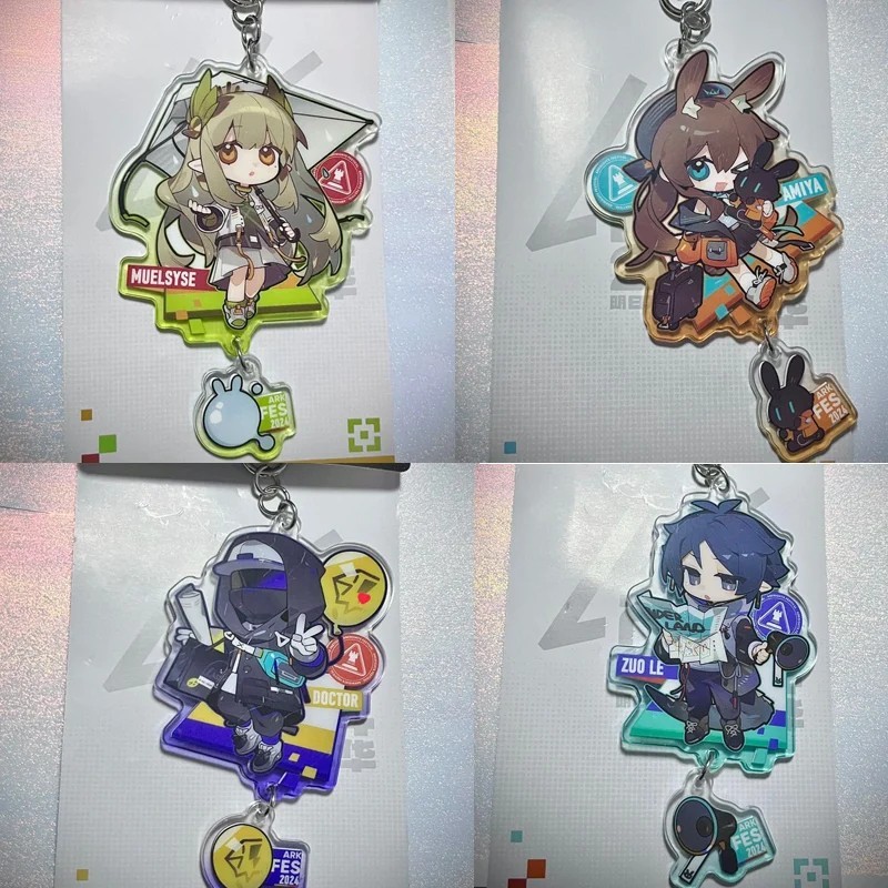 Móc khóa Arknights ARK FES 2024 Acrylic Mica Chibi Amiya Doctor Muelsyse Zuo Le Trang Trí Cặp Sách P