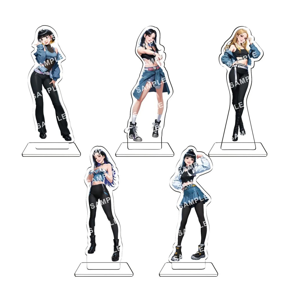 Mô hình Standee LE SSERAFIM mica Kpop Antifragile trang trí bàn học quà tặng fan Sakura Chaewon Yunj