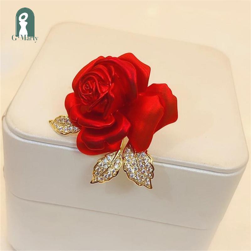 Trâm Cài Hoa Hồng Thổ Cẩm Cao Cấp - GMARTY