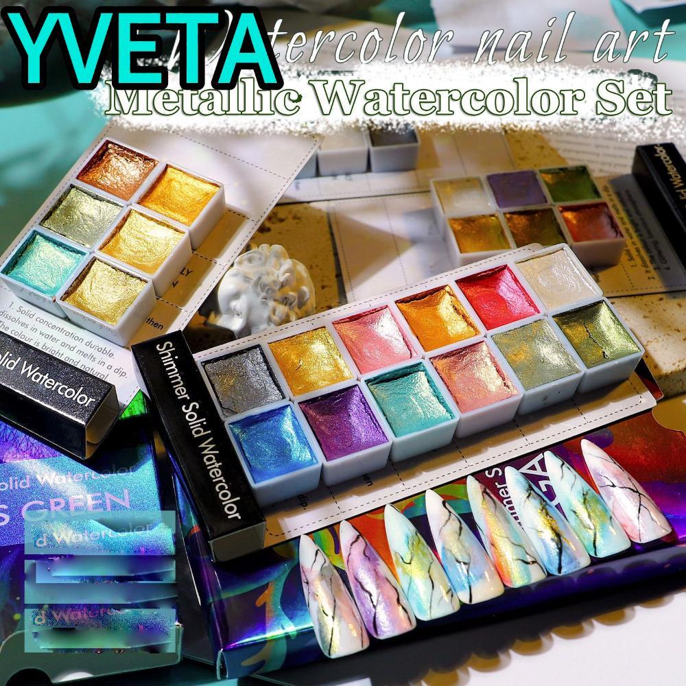 YVETA Nail Pearlescent Pigment Vẽ tay cho nghệ sĩ Tranh màu nước thủ công