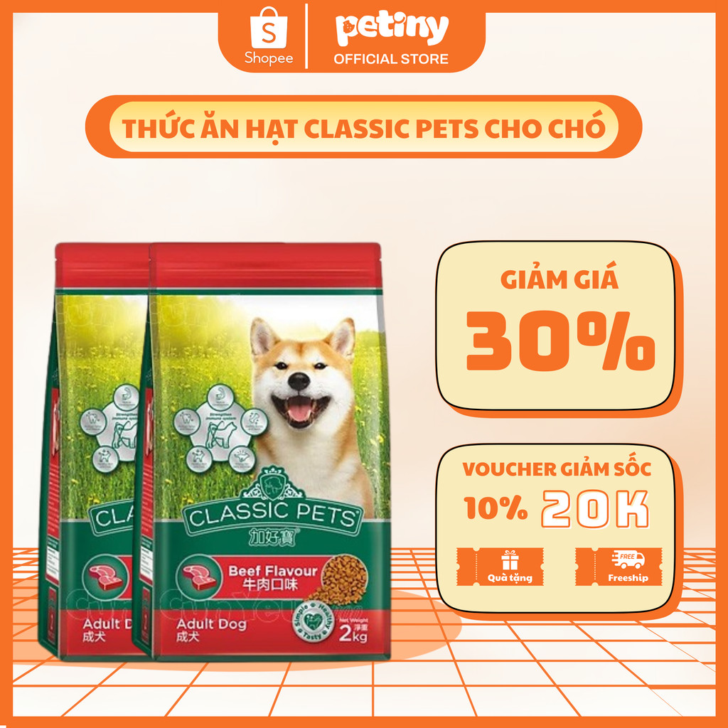 Thức ăn hạt Classic Pets cho chó lớn vị bò - Classic pet 400g - Petiny Petshop