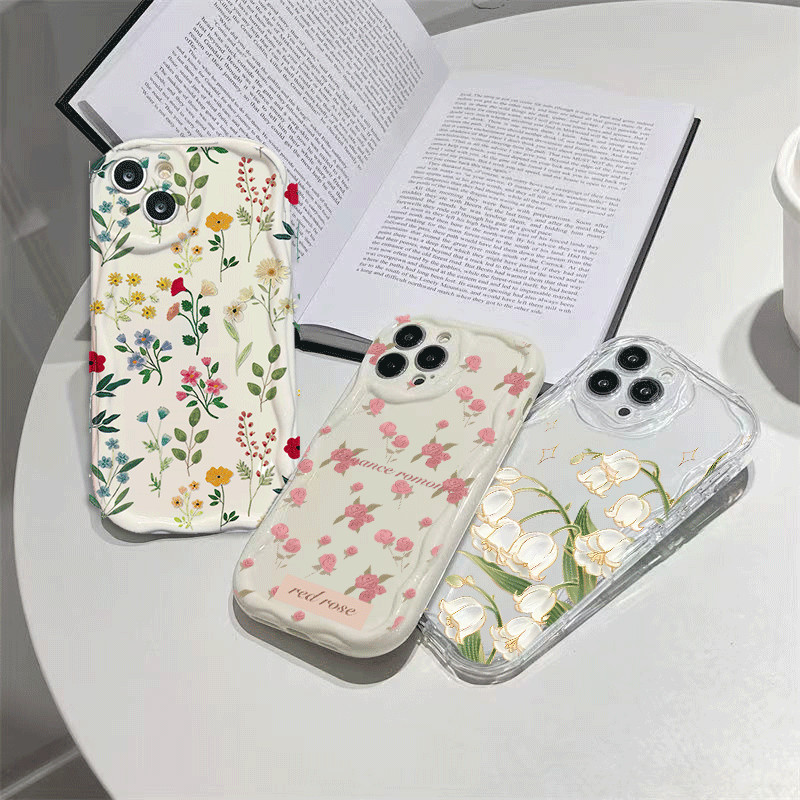 Ốp Lưng Lá Hoa Hồng Cho Iphone 16e 16 Pro Max 15 14 13 12 Pro Max 15 16 Plus 15 + 16 + 14 + 14Plus 1