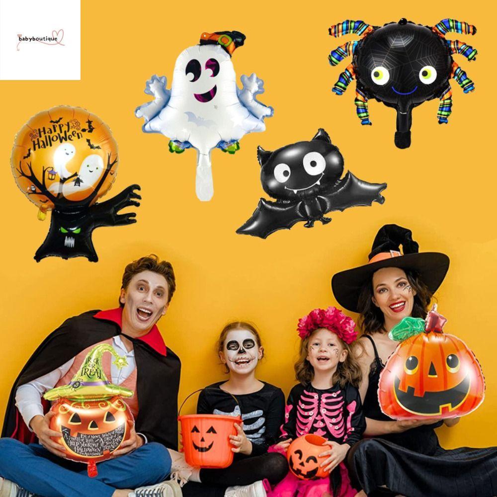 BABYBOUTIQUE Halloween Bat Skull Balloons, Bí Ngô Ma Bát Đầu Lâu Nhện Halloween Bí Ngô Bóng Ma, Phim