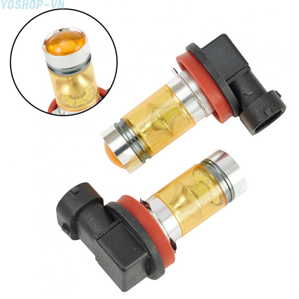 [Ysp]2x Car Lights LED Fog 4300K H11 H8 DRL Bulb 100W Yellow Lighting Driving Lamps