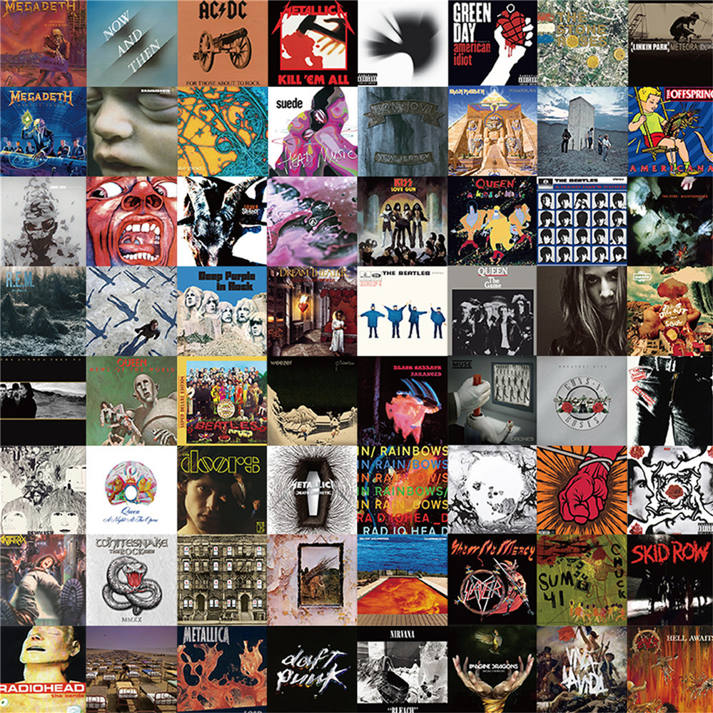 105 Cái / bộ ❉ Bìa Album nhạc Rock hỗn hợp Nhãn dán PET ❉ Nhãn dán Doodle chống nước DIY thời trang
