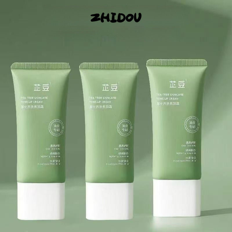 ZHIDOU Tea Tree Tone-Up Cream Natural And Makeup Free Feel Control Oil Without Stuffiness On Skin To
