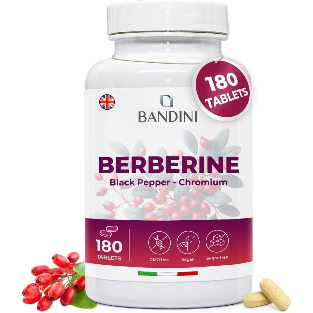 Thai® Berberine Pure Liều lượng cao | 180 Viên Vegan - Berberin HCL từ Berberis Aristata 97% + Tiêu 