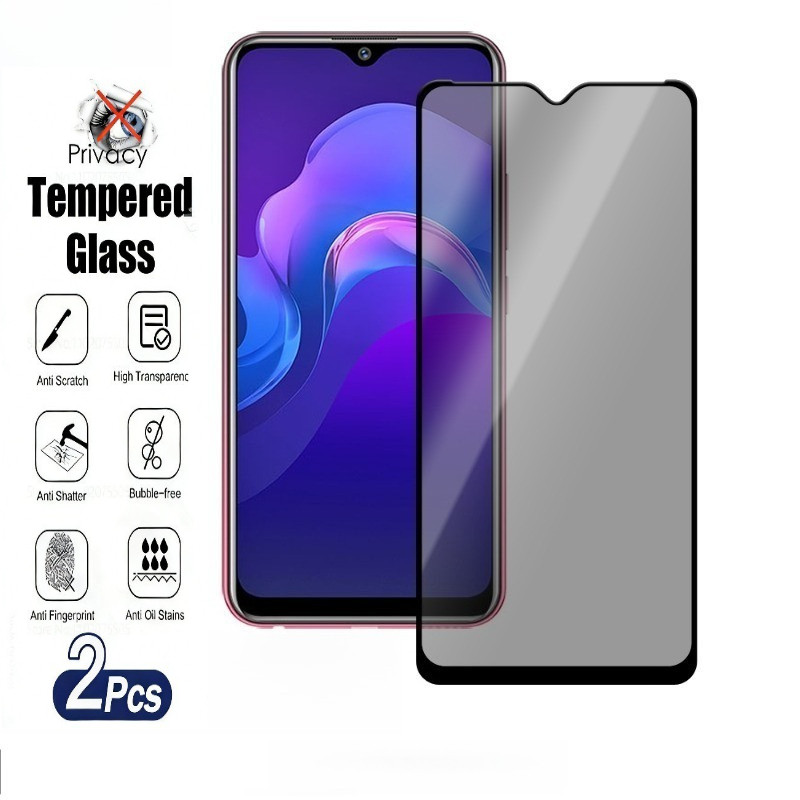 1-2 Chiếc Riêng Tư Cạnh Đen Kính Cường Lực Cho Gionee S12 Lite P15 P12 Pro Bảo Vệ Màn Hình Chống Sốc