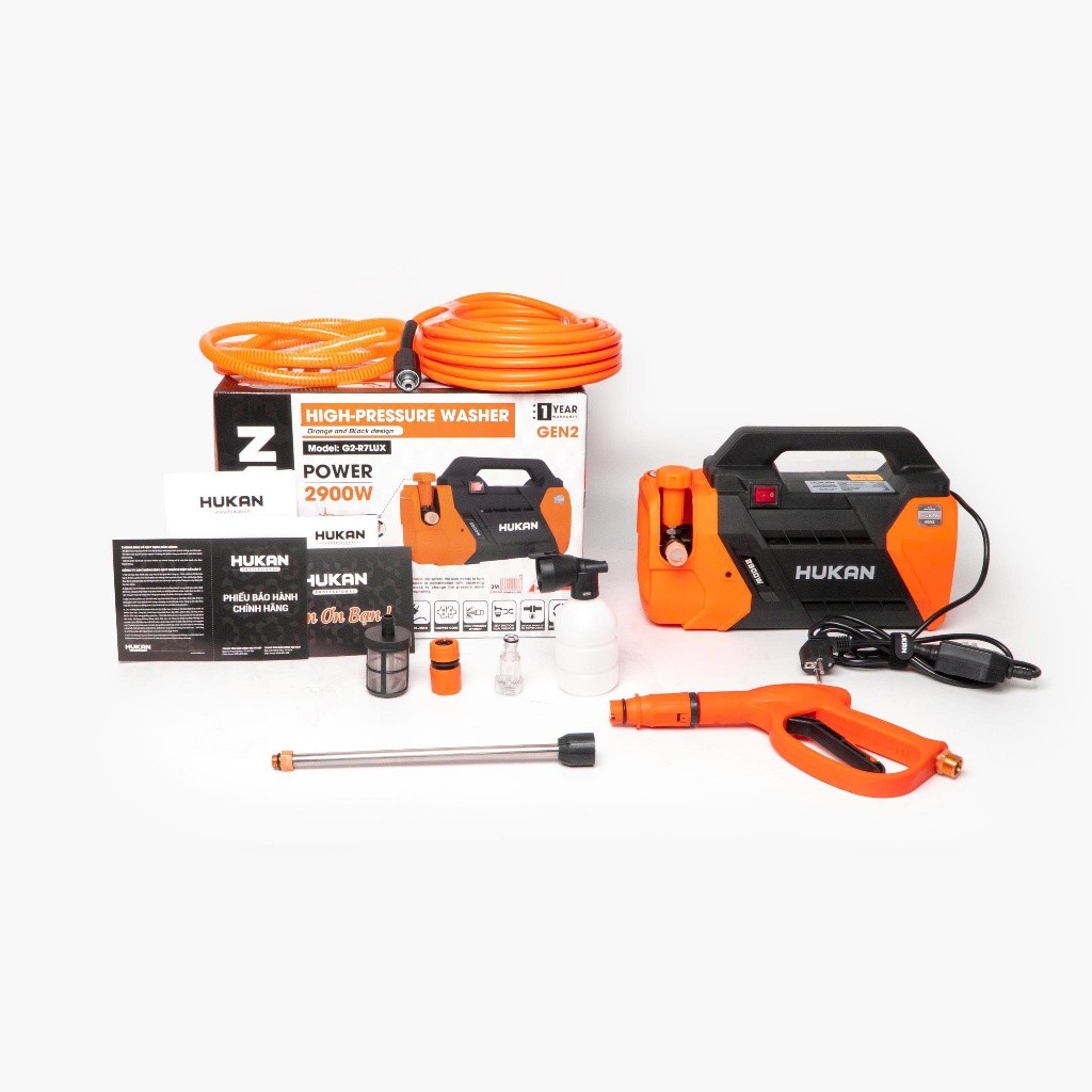 Máy rửa xe chỉnh áp HUKAN GEN2 2900W và 3000W Động cơ đồng, có chỉnh áp và Có ÁT CHỐNG GIẬT