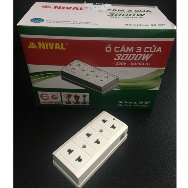 Ổ cắm điện Nival 3ổ cắm loại tốt