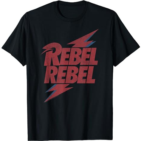 Áo thun người lớn David Bowie - Rebel Lightning Lyric Design