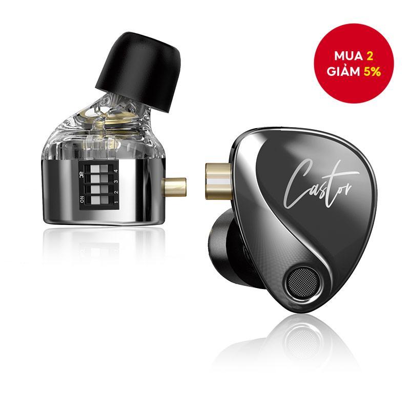 Tai nghe KZ Castor Màn hình trong tai có dây HiFi Dual Dynamic Độ phân giải cao ENC Khử tiếng ồn IEM