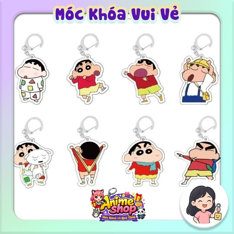Móc Khoá anime crayon shin-chan keychain phụ kiện trang trí acrylic móc chìa khóa - DH