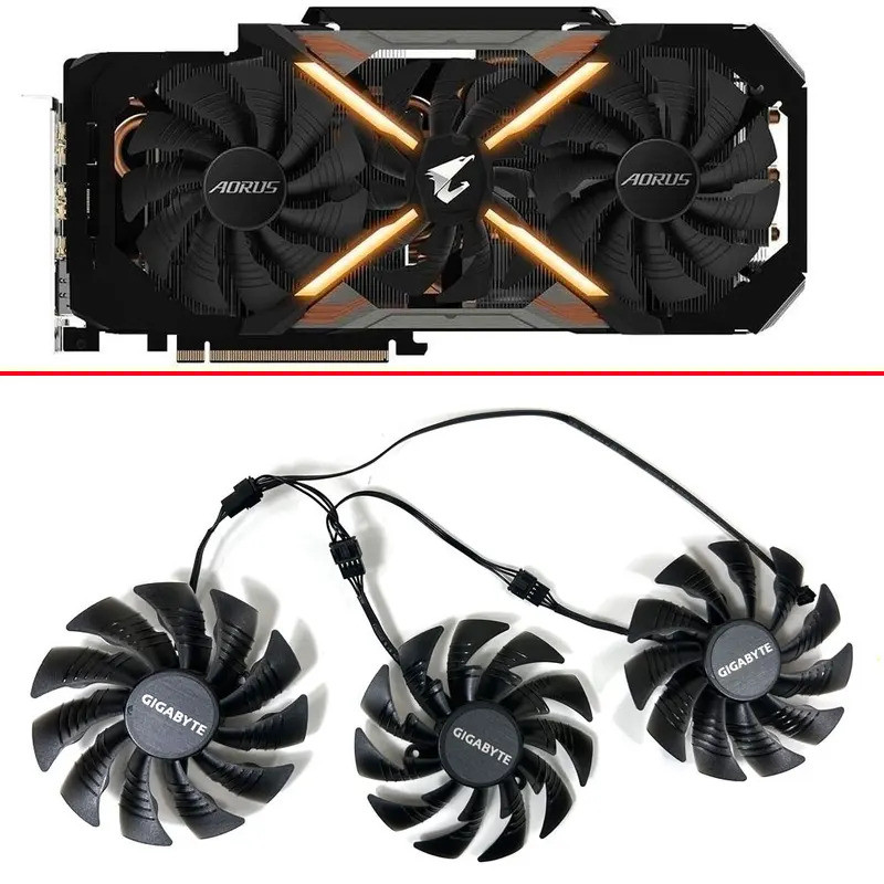 Quạt làm mát MỚI T129215BU PLD10015B12H 95MM 4PIN Cho Gigabyte AORUS GTX1070 1080TI Xtreme Edition Q