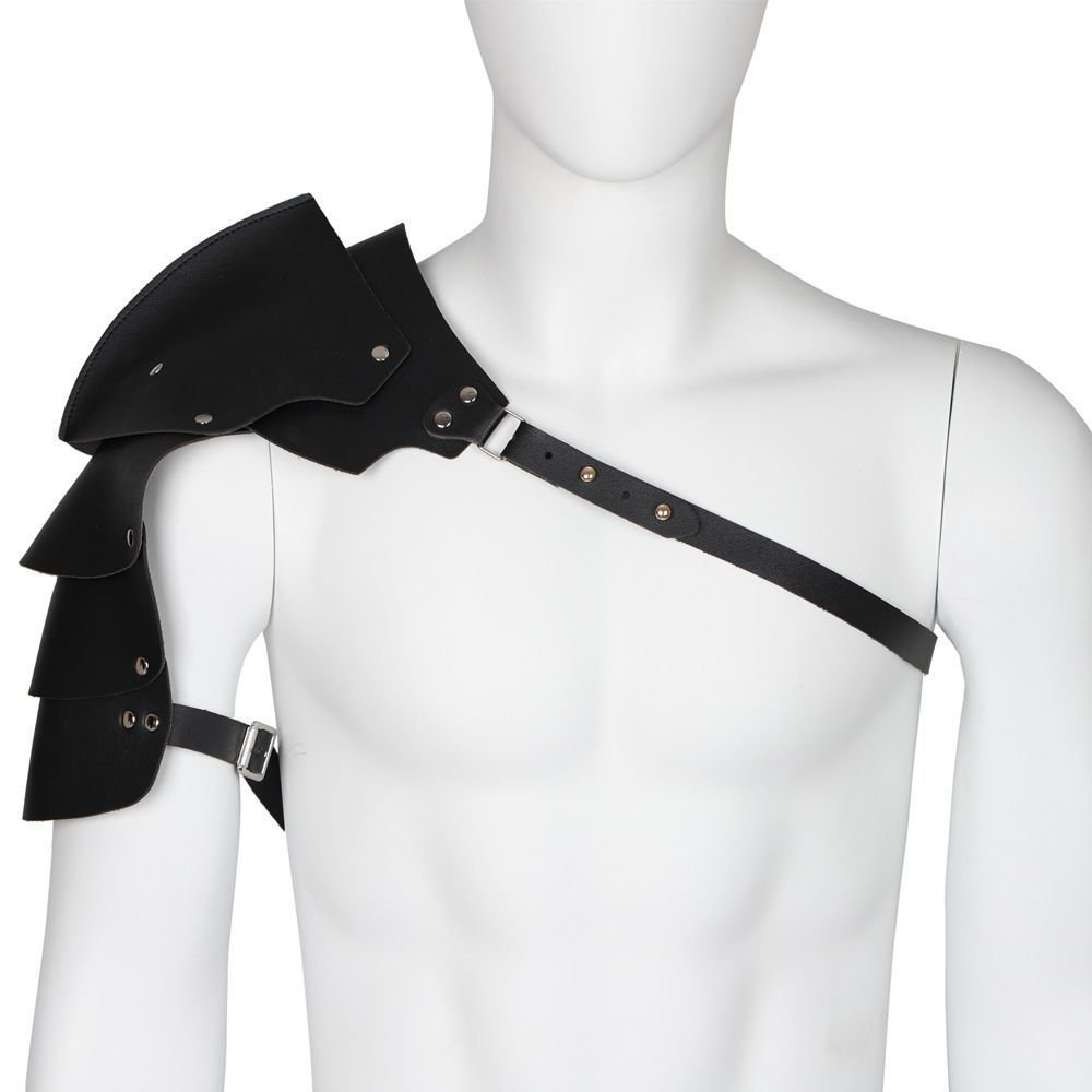 New Product#Medieval Armor Combat Knight Shoulder Armor Shrug Shoulder Guard Viking Cloak Belt PU Le