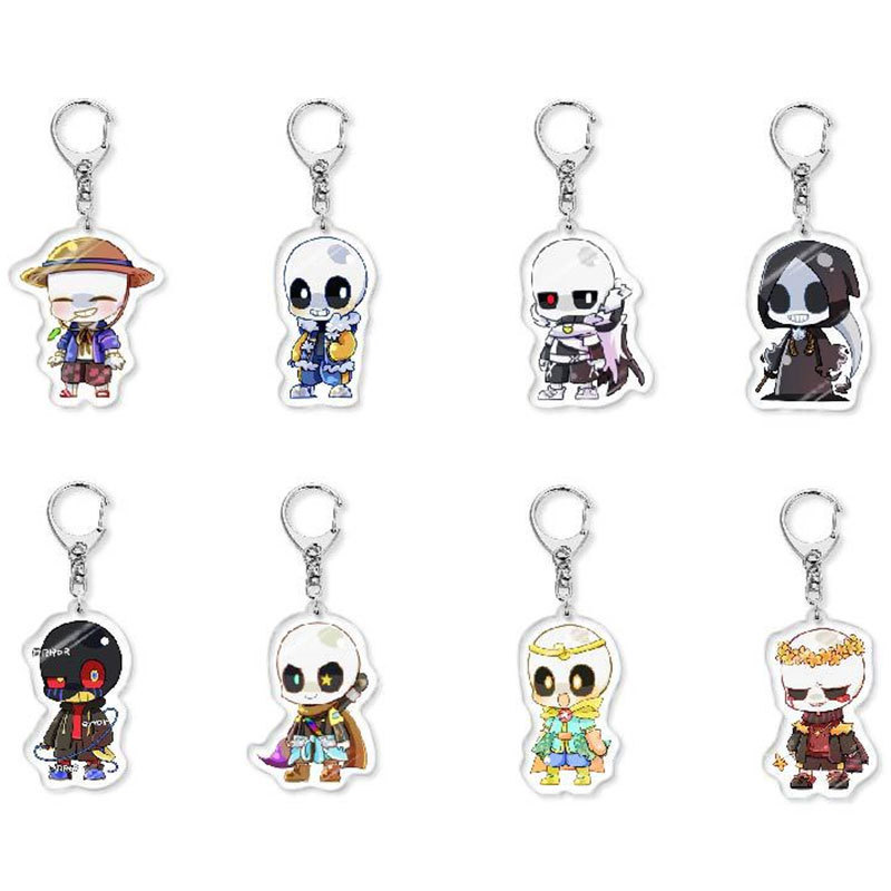 Game Undertale Sans Flowey Papyrus Asriel Keychain Cosplay Accessories Key Chain Arcylic Pendant Cha