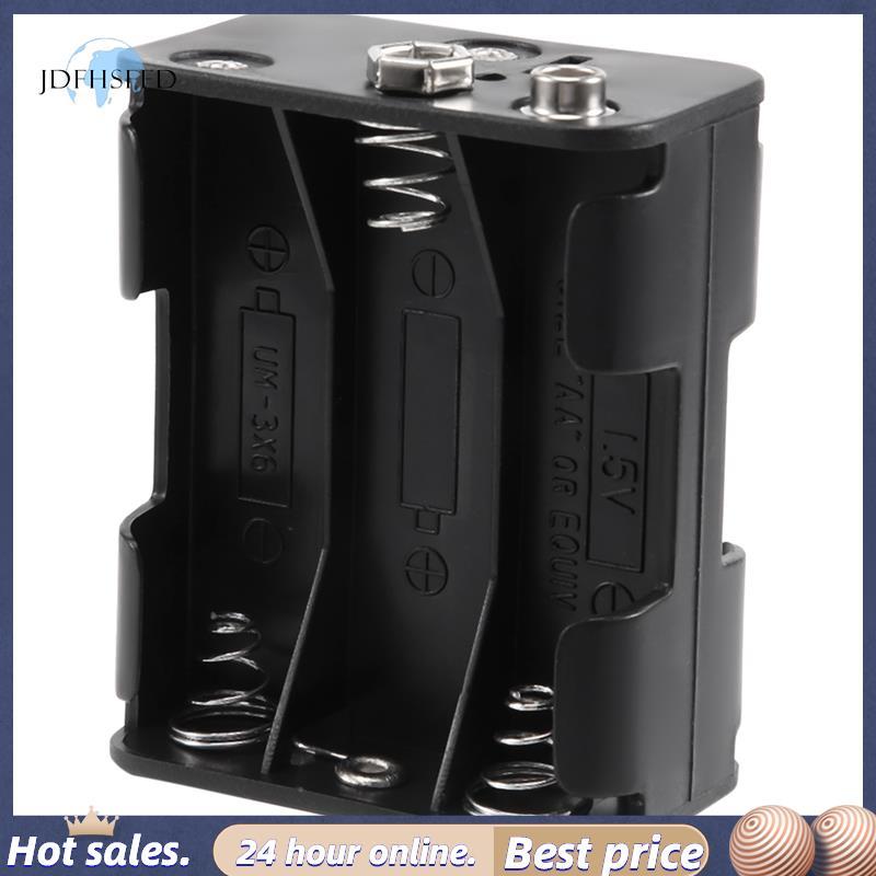 【 jdfhsffd 】 Hộp đựng pin AA lò xo hai mặt 6 x 1.5 V màu đen