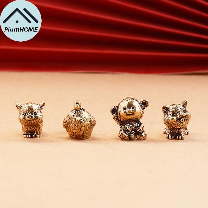 PlumHOME Đồng Cung Hoàng Đạo Tượng Cung Hoàng Đạo Ngựa Bàn Trang Trí Động Vật Tượng Sưu Tập Nội Thất