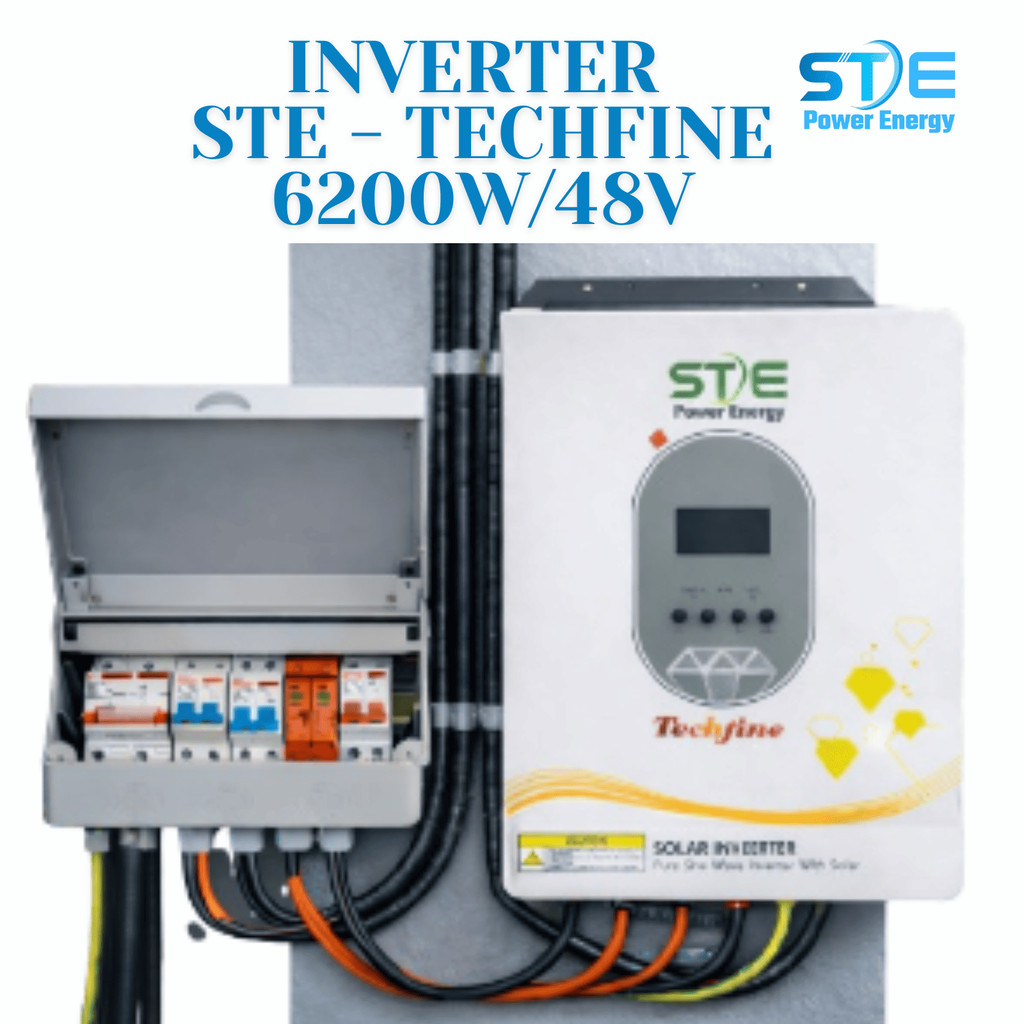 INVERTER SOLAR STE TECHFINE 6200W - 48V KÈM TỦ ĐIỆN NHỰA ABS CÓ SPD CHỐNG SÉT DC - CHUYÊN DỤNG TRONG