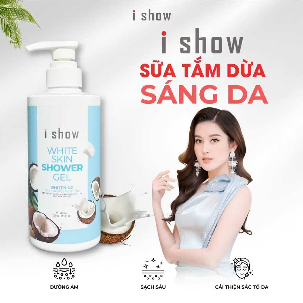 Sữa Tắm Dưỡng Trắng I SHOW Cấp Ẩm Mịn Màng Làm Săn Chắc Làn Da -  iShow White Skin Shower Gel 500ml