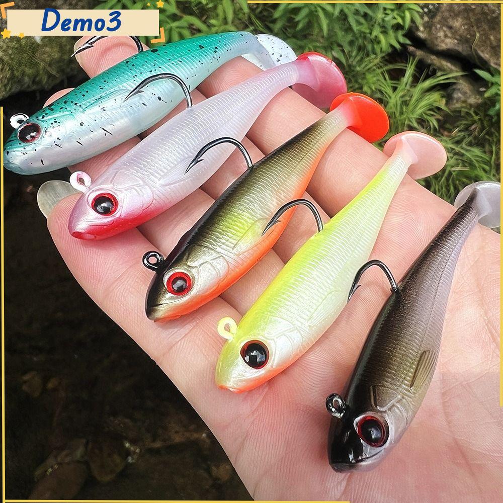 Swim Bait Nhân Tạo 5 Chiếc - Đầu Jig Laser 7/9cm, Mồi Cá Mềm Barbs Nhọn, Phù Hợp Để Câu Pike Thật