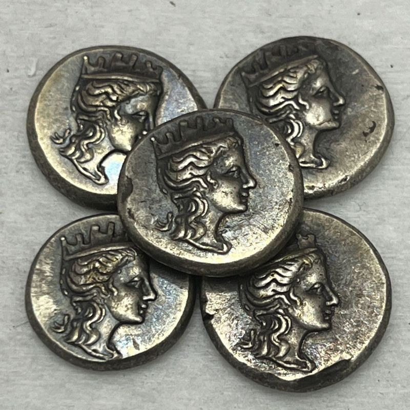 Dày Cổ Hy Lạp Đồng Xu Dày Bạc Đồng Xu Đầu Khắc Cổ La Mã Bạc Nugget Nước Ngoài Đô La Bạc Đồng Xu 2.4