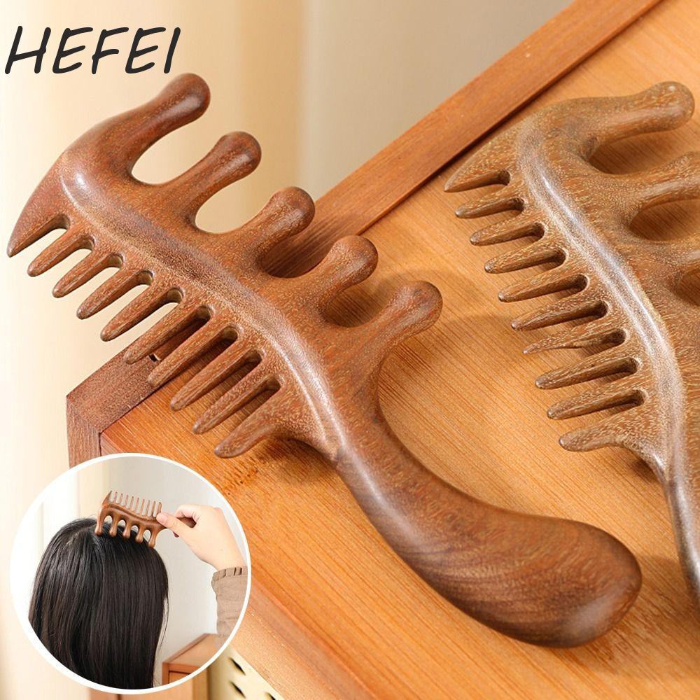 HEFEI Máy mát xa da đầu bằng gỗ HEFEI, Lược Massage da đầu chống tĩnh điện 2 trong 1, Bề mặt mịn màn