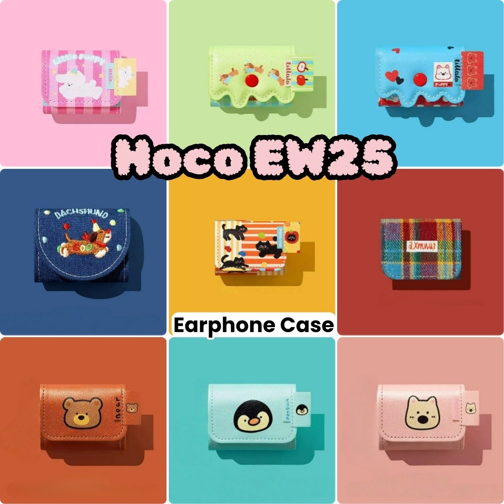 [Ốp Lưng Nhà] Dành Cho Hoco EW25 Ốp Lưng Dệt May Hoạt Hình Dễ Thương Thủ Công Vỏ Tai Nghe
