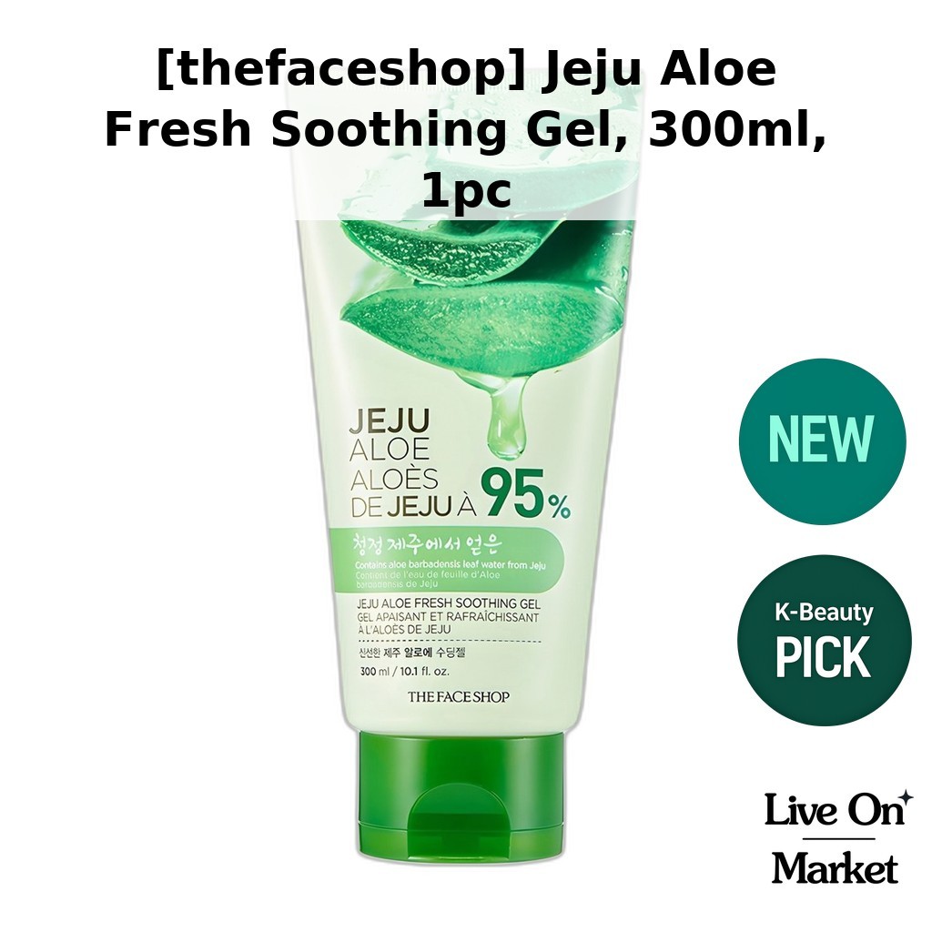 [thefaceshop] Gel làm dịu nha đam Jeju, 300ml, 1pc / Gel lô hội Hàn Quốc / Độ ẩm tức thì / để làm má