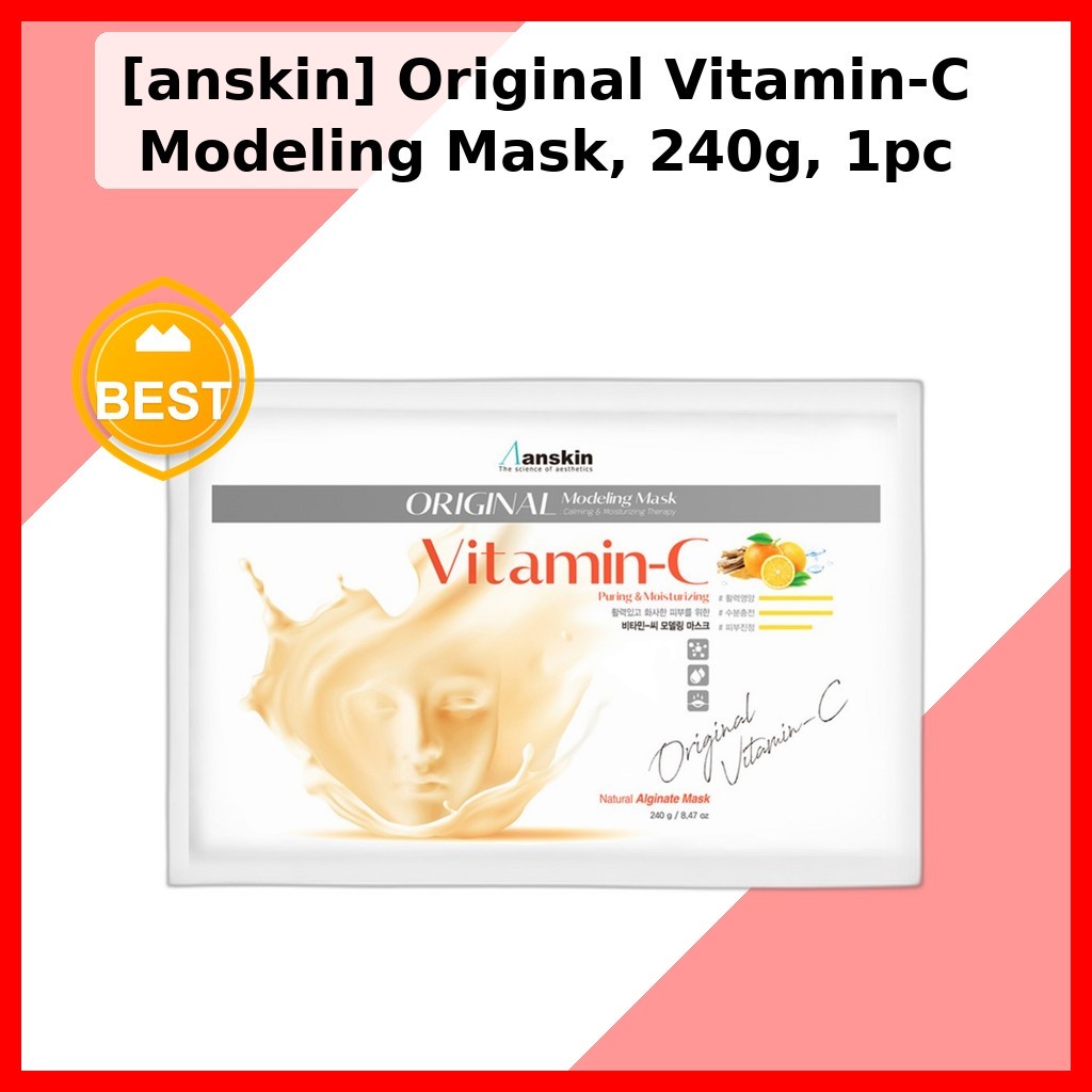 [anskin] Mặt nạ mô hình Vitamin-C chính hãng, 240g, 1 mặt nạ mô hình Hàn Quốc / Công thức làm sáng d