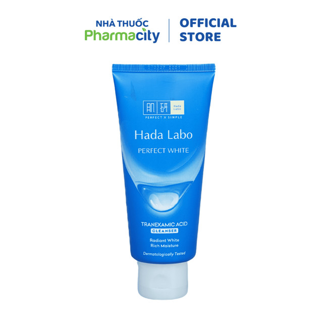 Kem Rửa Mặt HADA LABO Labo Perfect White Sạch Dịu Nhẹ, Dưỡng Sáng Sa (Chai 80g)
