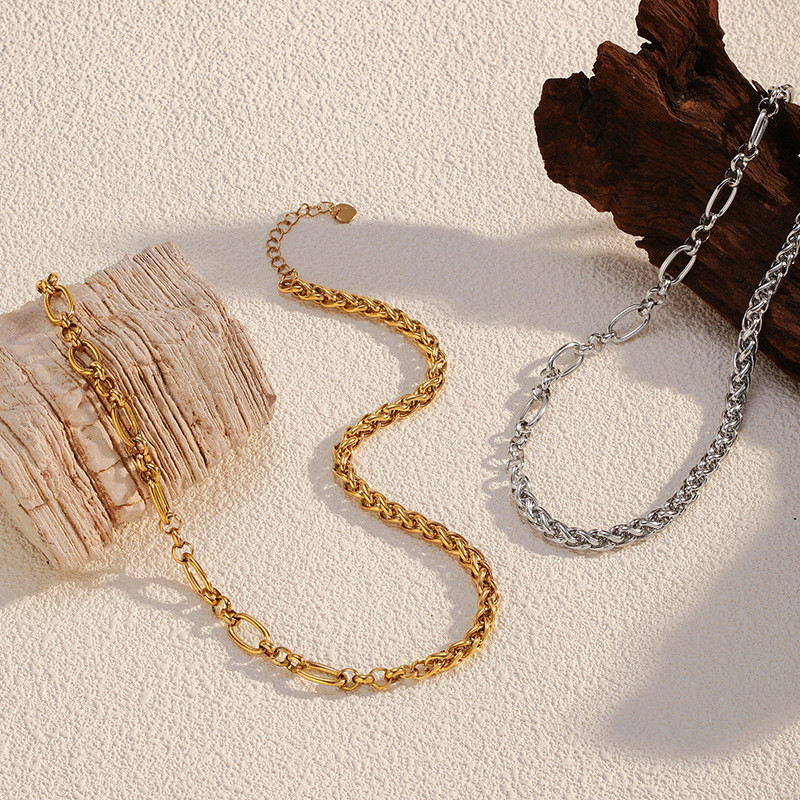 Vòng cổ inox 304 đơn giản thiết kế hip hop, phù hợp nam nữ - sẵn có