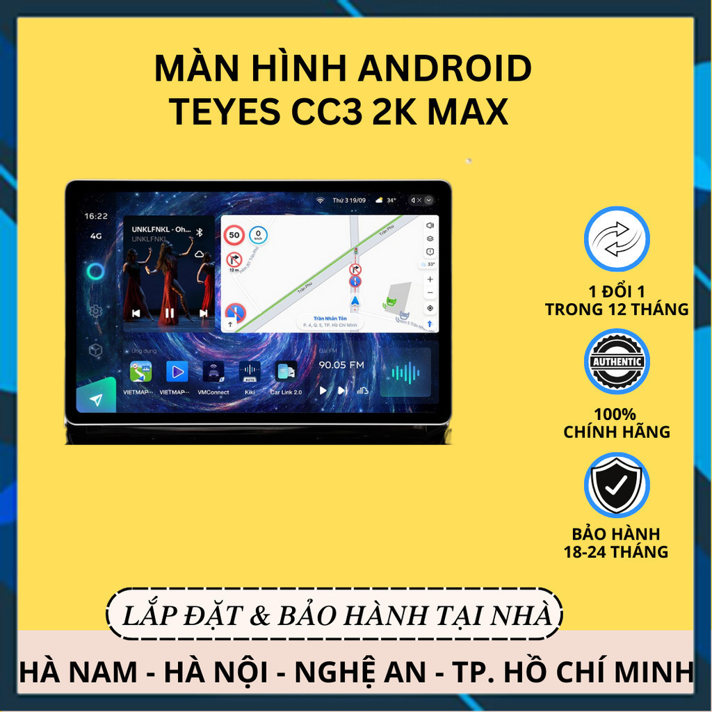 [Hàng mới về] Màn Hình Android Teyes CC3 2K MAX ram 6GB rom 128G - Liền Camera 360 |13 Inch / 11,5 I