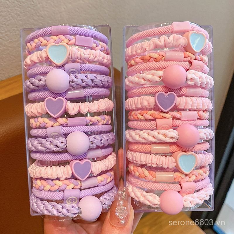 Ngày Trẻ Em Năm Mới Dây Buộc Tóc Nhiều Màu Sắc Cao Su Bé Gái Đầu Bóng Đuôi Ngựa Dây Cao Su Dây Buộc 