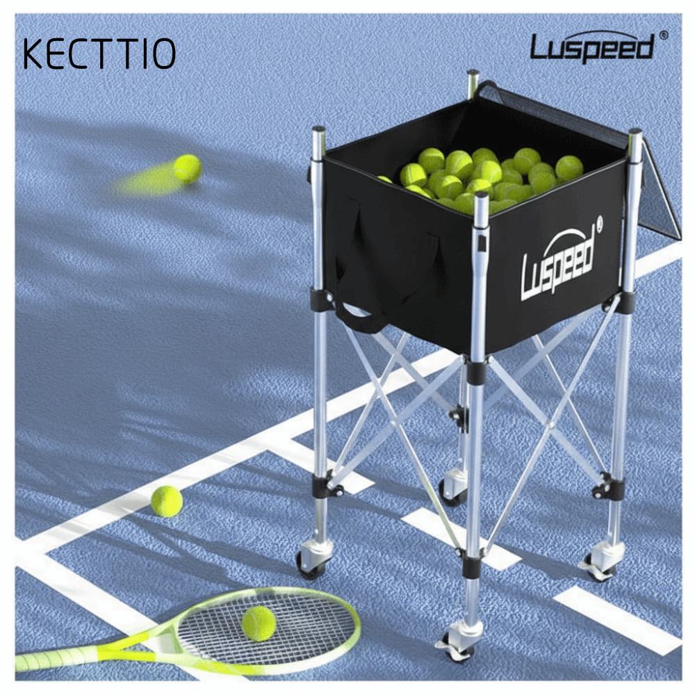Xe đẩy bóng tennis KECTTIO và Luspeed, làm từ thép không gỉ, có thể điều chỉnh độ cao, chứa nhiều bó