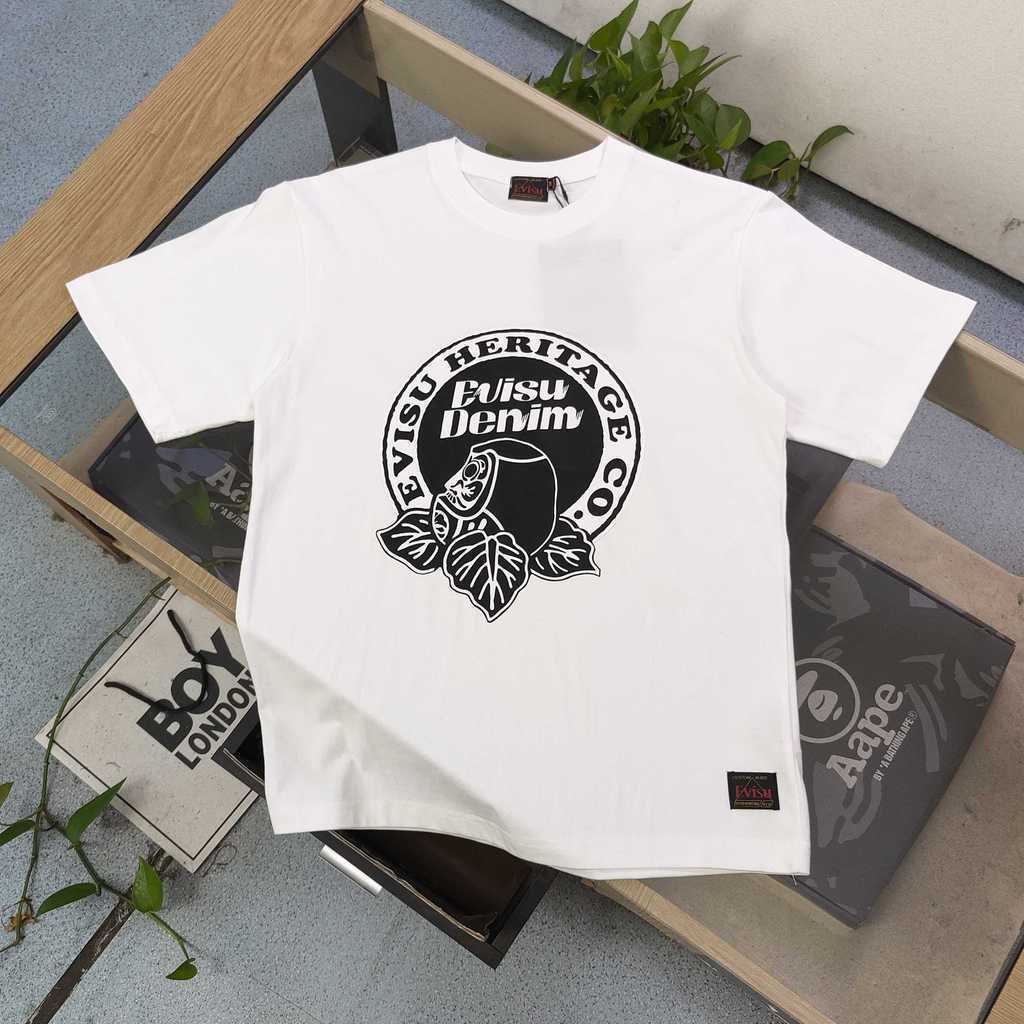 Áo sơ mi EVISU size lớn 6XL nam nữ, cổ điển ren ánh sáng, phù hợp mặc ngoài trời