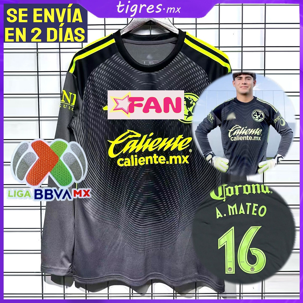 2025-26 Club America Áo thun dài tay Thủ môn Tùy chỉnh Áo bóng đá Số tên