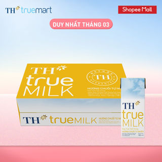 Thùng 48 hộp sữa tươi tiệt trùng TH true MILK hương chuối 180 ml (180 ml x 48)