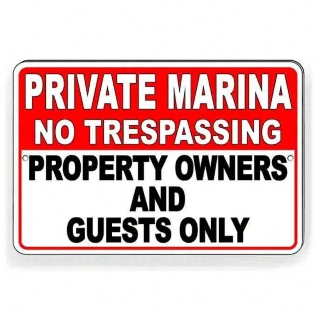 CIFbuy Private Marina Sign No Trespassing Owners Chỉ khách bằng kim loại bền Trang trí tường nhà