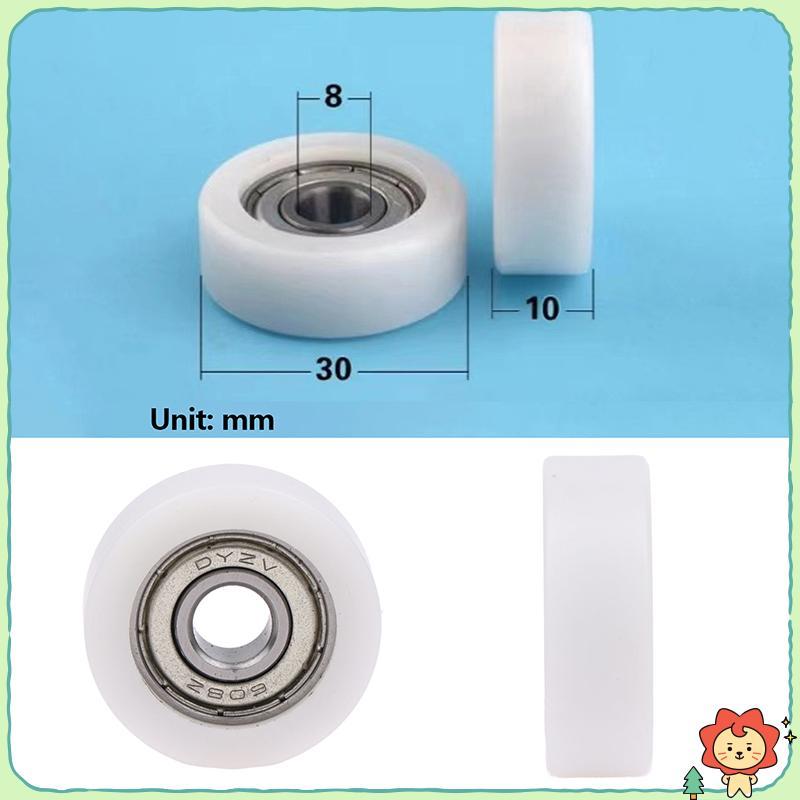 1PC 8 * 30 * 10mm Tiêm Đúc Nylon Vòng Bi Bánh Xe Vòng Bi 608 Con Lăn Bánh Xe Tra Đường Sắt Ròng Rọc 