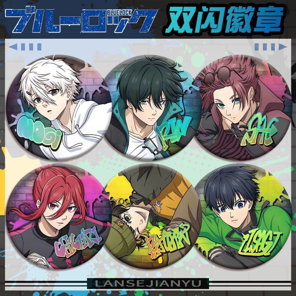 Huy Hiệu Anime Pin bros anime blue lock nagi rin reo 58mm