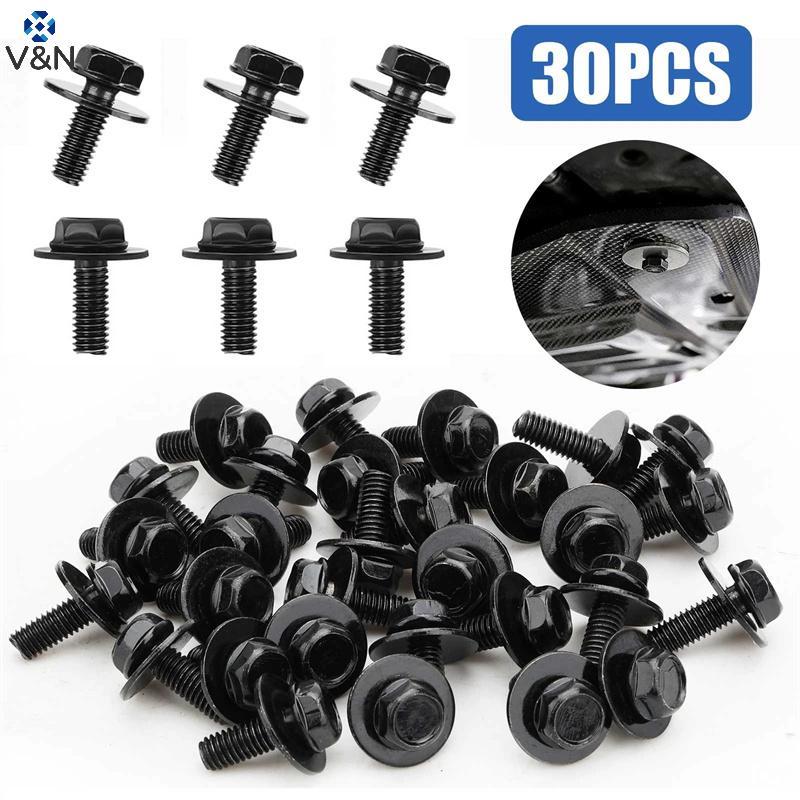 V & N 30 CÁI M6 X 1.0 Bu lông chảo truyền động, Bu lông chảo dầu truyền động 17mm Đầu lục giác với m