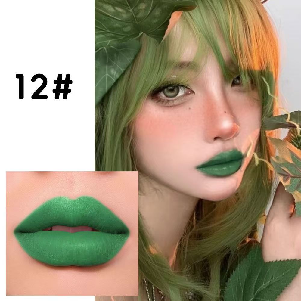 Cos Dark Lipstick Đen Green Light Matte Lipstick Matte Lipstick Khỏa thân Matte Dry Crayon Cốc chống