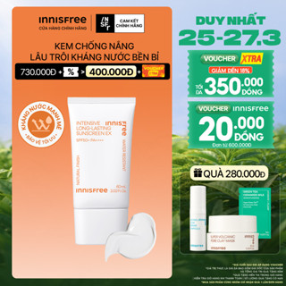Kem chống nắng lâu trôi innisfree Intensive Long Lasting Sunscreen SPF50+ PA++++ 60ml