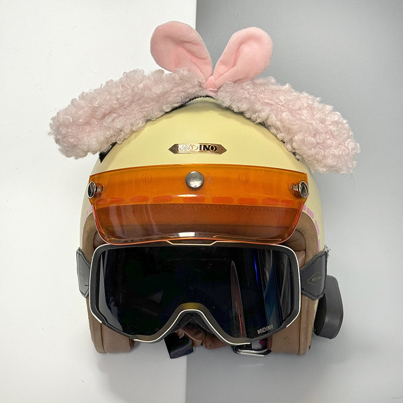 【Ready Stock】 Ski Helmet Decoration Plush Ears Electric Bicycle Helmet Motorcycle Helmet Decoration 