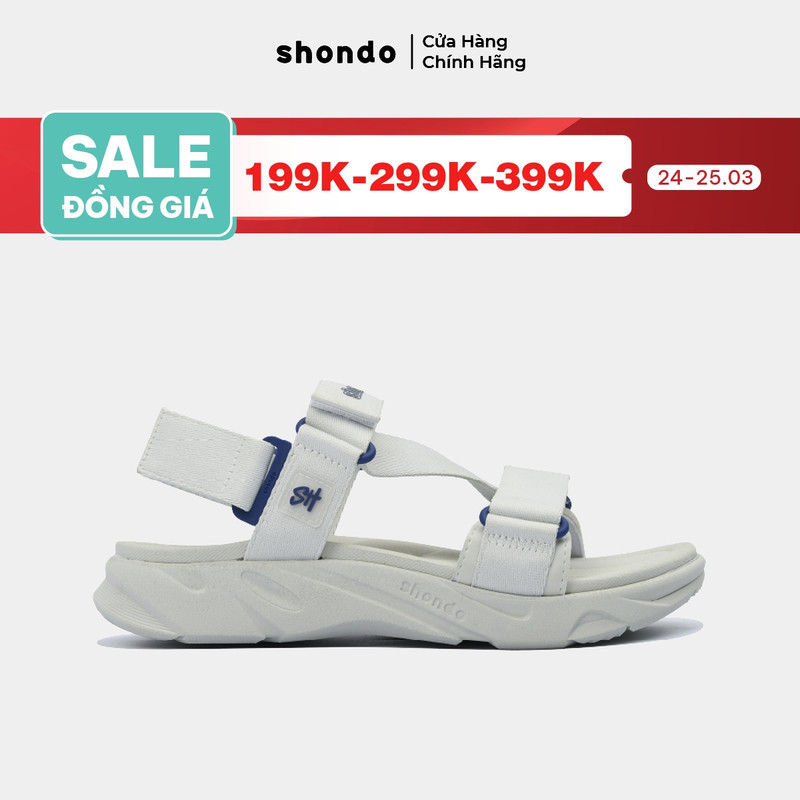 Giày Sandal Nam Nữ Shondo F8 Ver.2 Thời Trang Êm Ái Màu Xám Rêu F8M2323