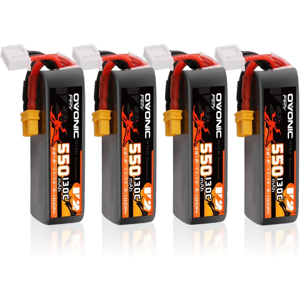 Pin Lipo OVONIC 3S 550mAh Pin 11.1V 130C có phích cắm XT30 cho xe tải RC Xe tải RC Thuyền Drone RC M