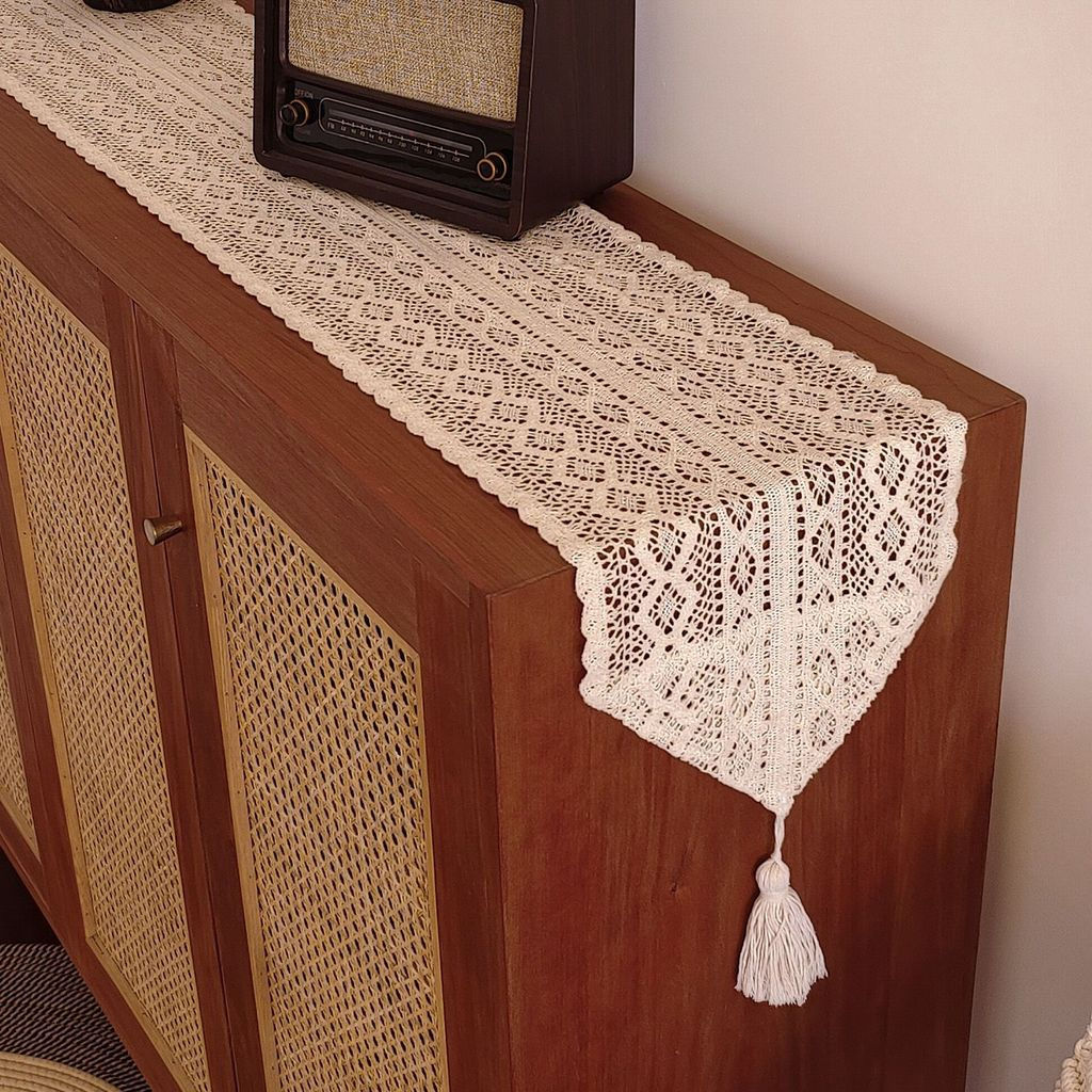 New Product#American retro country-style hollowed-out table runner, cotton thread decorative crochet